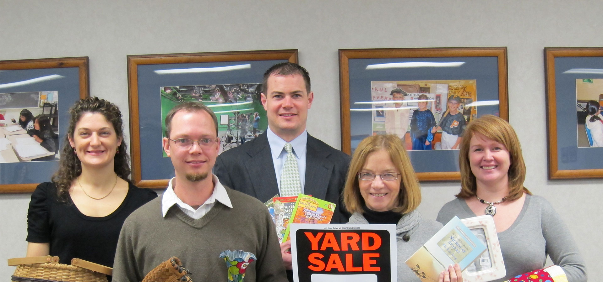 Volunteers for yard sale
